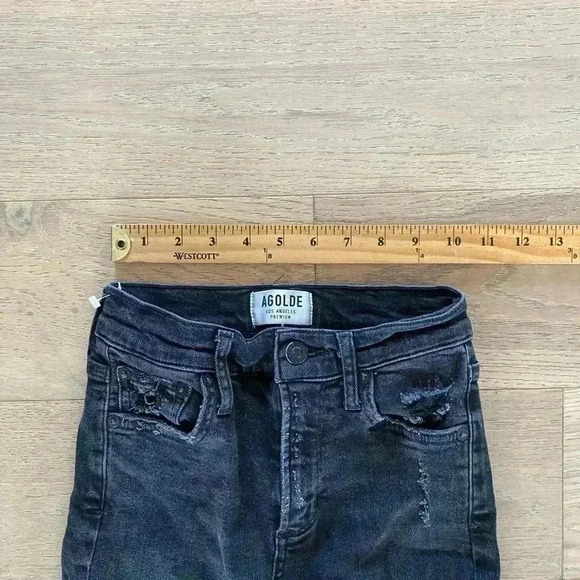 agolde distressed jeans black size 24 - Picture 4 of 8